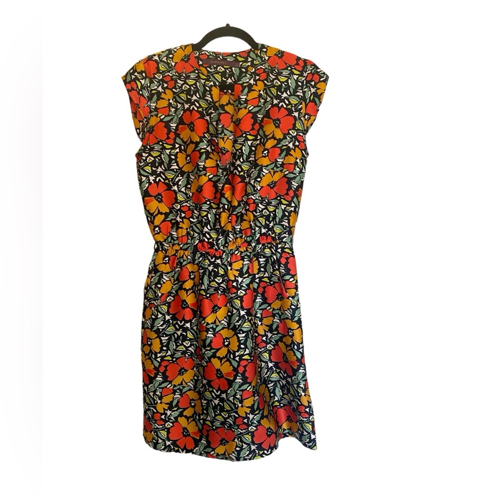 100% SILK - Rapsodia black & orange women dress